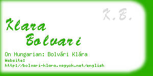 klara bolvari business card